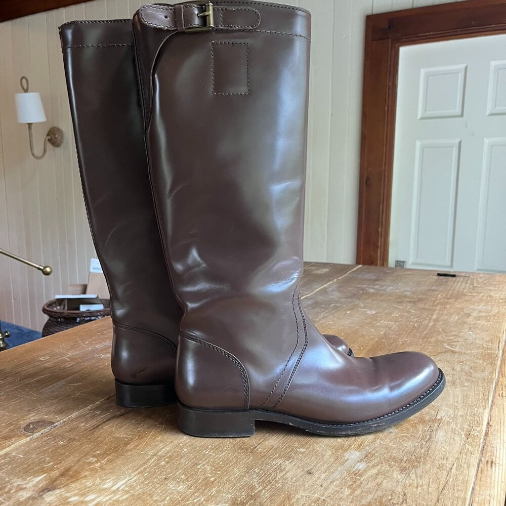 Jil Sander Tall Brown Riding Boots
